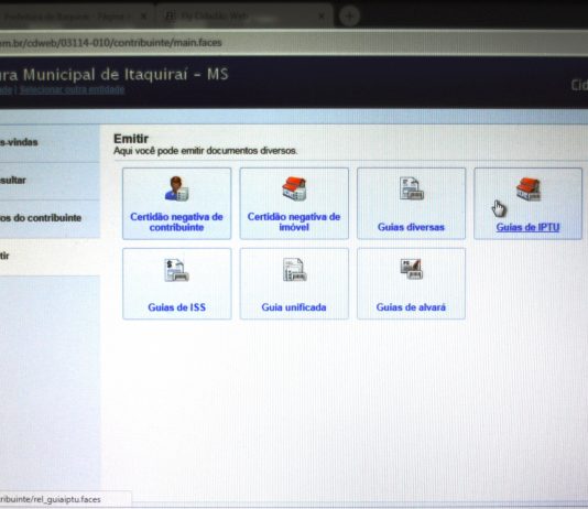 Prefeitura de Itaquiraí disponibiliza acesso à guias tributárias no sistema on-line