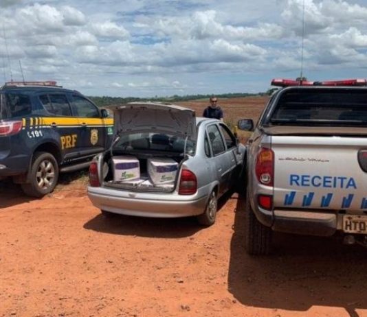 Homem abandona carro com agrotóxicos contrabandeados na BR-163, em Mundo Novo