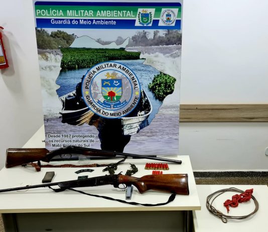 PMA de Naviraí apreende arma e munições escondidas em veículo e frustra caçada ilegal