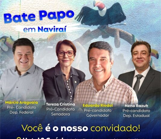 Eduardo Riedel, Tereza Cristina e Neno Razuk visitam Naviraí, neste sábado