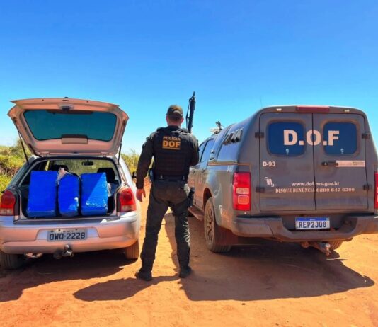 NAVIRAÍ: dupla é presa pelo DOF com quase 50 quilos de droga em carro