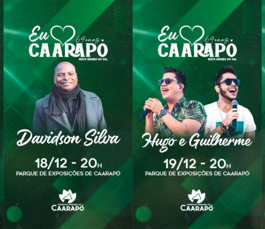 64º aniversário de Caarapó terá 4 grandes shows comemorativos
