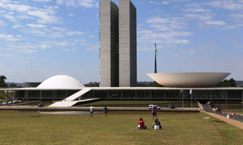 Palácio do Congresso Nacional na Esplanada dos Ministérios em Brasília