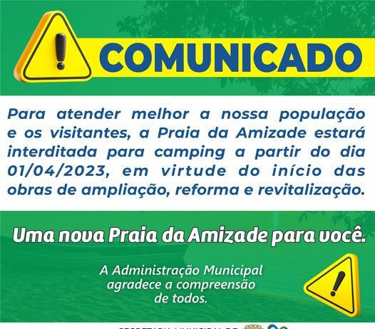 ITAQUIRAÍ: Praia da Amizade é fechada temporariamente para melhorias gerais