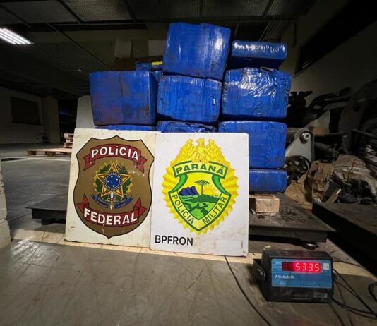 PF e BPFROM apreendem 533 kg de maconha em Guaíra/PR