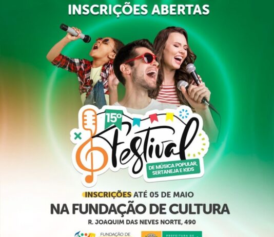 NAVIRAÍ: Festival de Música Popular, Sertaneja e Kids recebe inscrições até 05 de maio