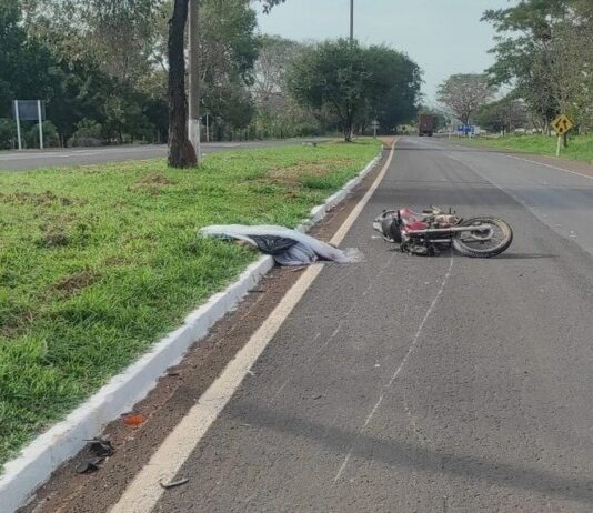Pedestre morre atropelado por moto na BR-262, em Miranda (MS)