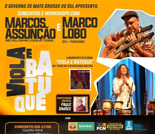 Naviraí recebe o concerto e workshop Viola e Batuque nesta quinta na UFMS com entrada franca