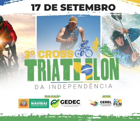 NAVIRAÍ: Com 200 atletas, Prefeitura promove amanhã o 3º Cross Triathlon da Independência
