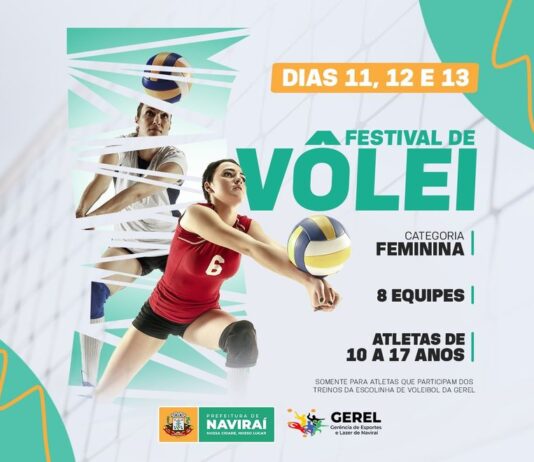 Prefeitura de Naviraí inicia o 1º Festival de Vôlei Feminino das Escolinhas da GEREL