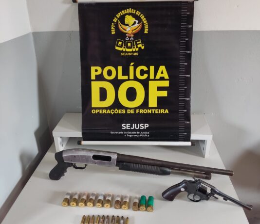 DOF apreende duas armas de fogo e recaptura foragido na fronteira