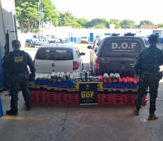 DOF e Exército Brasileiro realizam apreensão de mais de meia tonelada de drogas