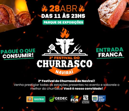 2⁰ Festival do Churrasco de Naviraí acontecerá domingo no Parque de Exposições com 12 horas de evento