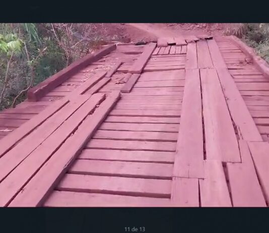 Ponte sobre o rio Vacaria está deteriorada e interditada; Renato Câmara reivindica ponte de concreto
