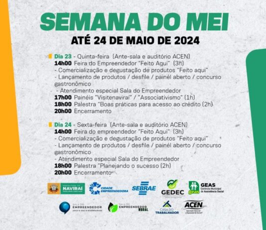 Semana do MEI prossegue até sexta-feira na Associação Comercial e Empresarial de Naviraí