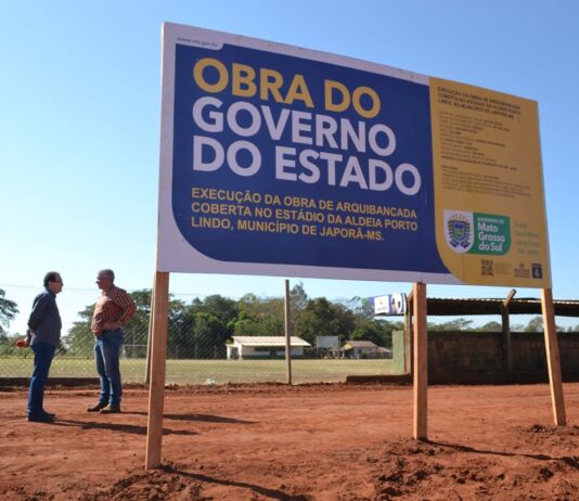 JAPORÃ: obras de arquibancada coberta e iluminação do Estádio da Aldeia Porto Lindo são iniciadas
