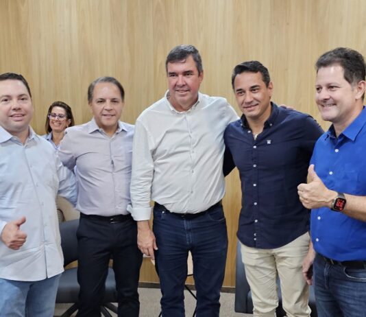 Na Capital, Rodrigo Sacuno é recebido pelo governador Riedel e deputados que apoiaram sua eleição a prefeito de Naviraí
