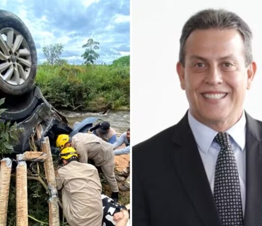 Carro caiu de ponte na BR-060 quando Ministro do TST, esposa juíza e cunhada saíram de Campo Grande e iam a Brasília