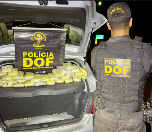 Homem que seguia para São Paulo com haxixe em veículo furtado é preso pelo DOF em Ponta Porã