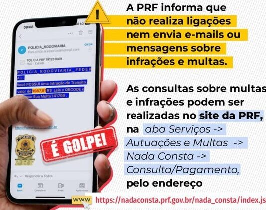 PRF alerta: criminosos estão usando nome da instituição para aplicar golpes