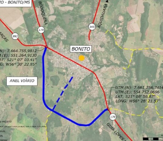 Governo de MS lança licitação para pavimentar Anel Viário de Bonito, com investimento de R$ 51,2 milhões
