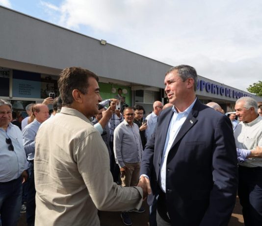 Ao chegar em Dourados, Riedel é recebido por Marçal e vistoria obras no aeroporto