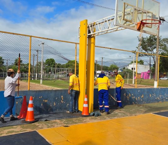 DOURADOS: Prefeitura revitaliza quadras poliesportivas do Parque Antenor Martins