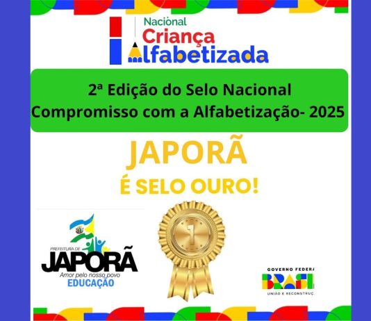 Educação de Japorã conquista pelo 2º ano consecutivo o Selo Ouro na Alfabetização