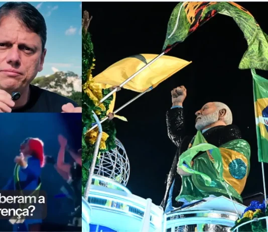 ‘Verdadeiro carnaval com o nosso dinheiro’, critica Tarcísio sobre desfile que enalteceu Lula