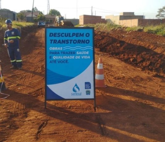 Pacote de investimentos da Sanesul leva obras de água e esgoto à região Sul-Fronteira