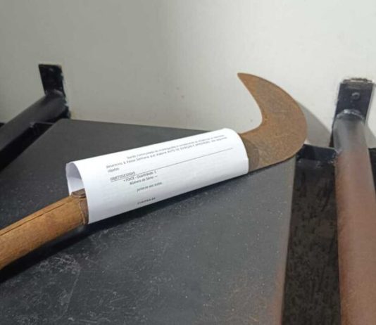 Homem tenta incendiar esposa e filho e com foice ameaçou matar a família