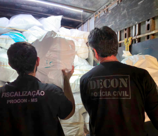 Procon/MS e Decon apreendem mais de 4,3 mil tênis falsificados em Campo Grande