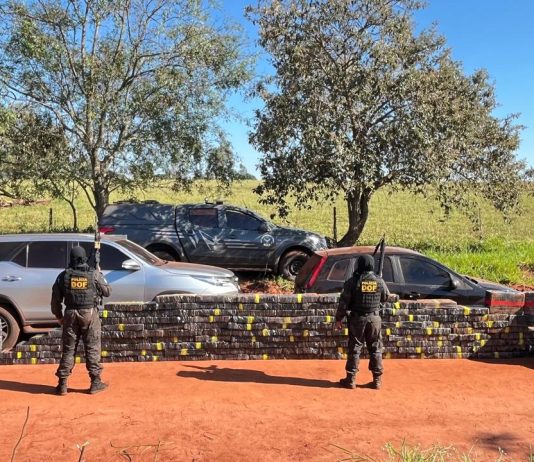 Em Japorã DOF recupera caminhonete furtada e apreende 2 t de maconha
