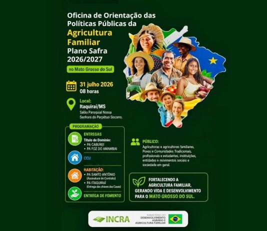 ITAQUIRAÍ sediará amanhã oficina sobre políticas públicas da agricultura familiar
