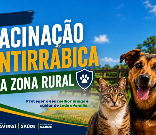 NAVIRAI iniciará vacinação antirrábica na zona rural na 2ª feira e prepara o ‘Dia D’