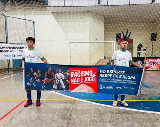 Eventos esportivos em Amambai tem ação antirracista impulsionada pelo MPMS