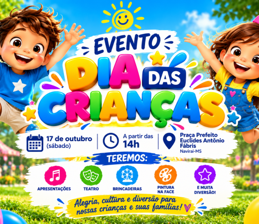 Dia das Crianças terá programação especial com cultura, lazer e muita diversão em Naviraí